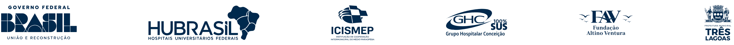Governo Federal, Hubrasil, ICISMEP, GHC, Fundação Altino Ventura e Prefeitura de Três Lagoas